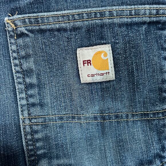 Carhartt Mens FR Rugged Flex Relaxed Fit Straight Denim Jeans 31x32 Workwear - Picture 2 of 5